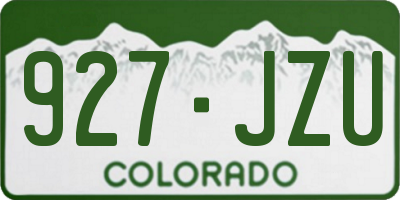 CO license plate 927JZU