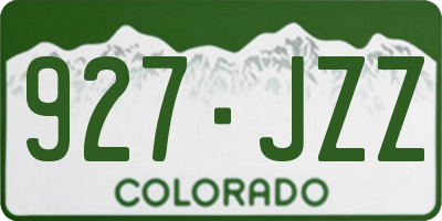 CO license plate 927JZZ