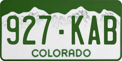 CO license plate 927KAB