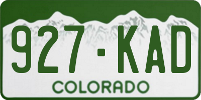 CO license plate 927KAD
