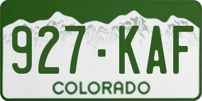 CO license plate 927KAF