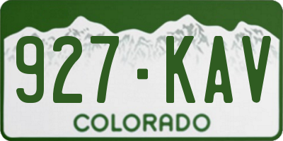 CO license plate 927KAV