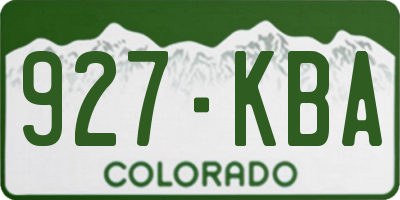 CO license plate 927KBA