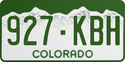 CO license plate 927KBH