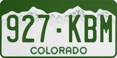 CO license plate 927KBM
