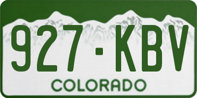 CO license plate 927KBV
