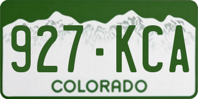 CO license plate 927KCA