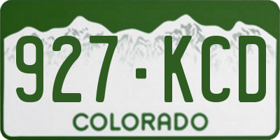 CO license plate 927KCD