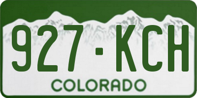 CO license plate 927KCH