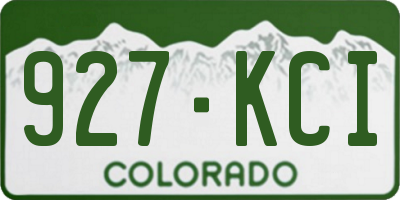 CO license plate 927KCI