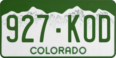 CO license plate 927KOD