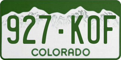 CO license plate 927KOF