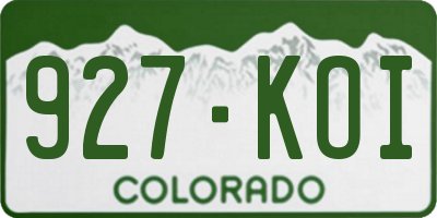 CO license plate 927KOI