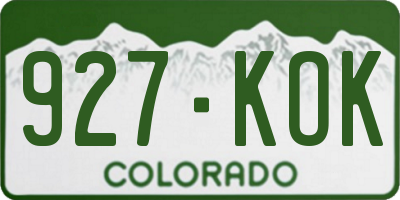 CO license plate 927KOK