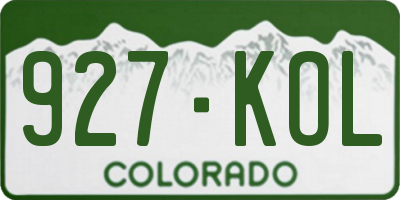 CO license plate 927KOL