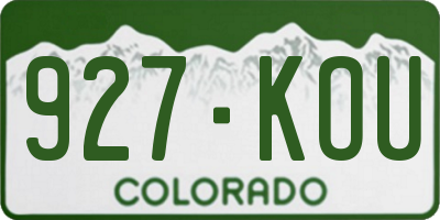 CO license plate 927KOU