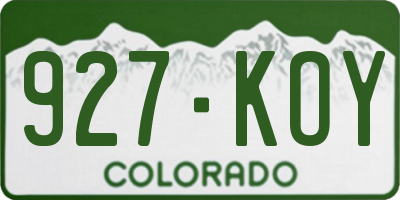 CO license plate 927KOY