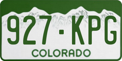 CO license plate 927KPG