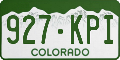 CO license plate 927KPI