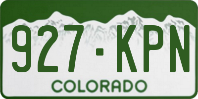CO license plate 927KPN
