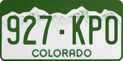 CO license plate 927KPO