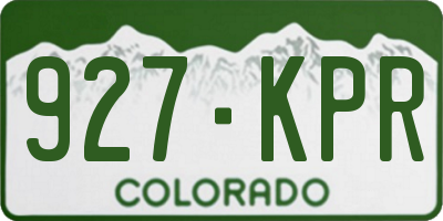 CO license plate 927KPR