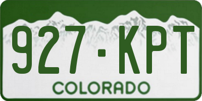 CO license plate 927KPT