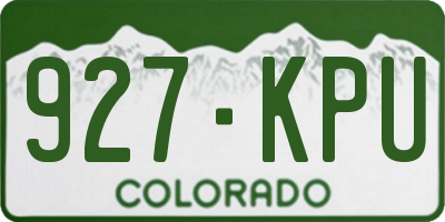 CO license plate 927KPU