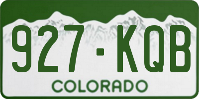 CO license plate 927KQB