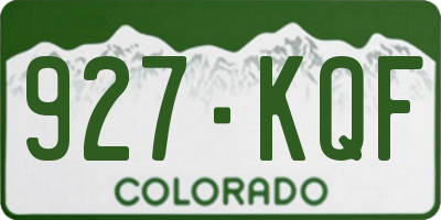CO license plate 927KQF