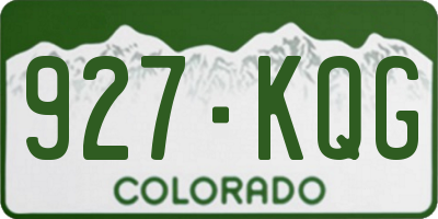 CO license plate 927KQG