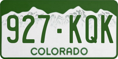 CO license plate 927KQK