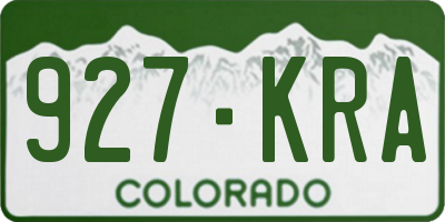 CO license plate 927KRA