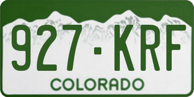 CO license plate 927KRF
