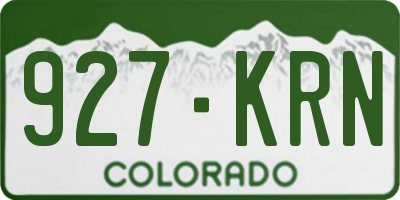 CO license plate 927KRN