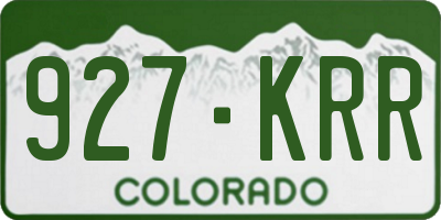 CO license plate 927KRR