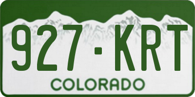 CO license plate 927KRT