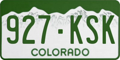 CO license plate 927KSK