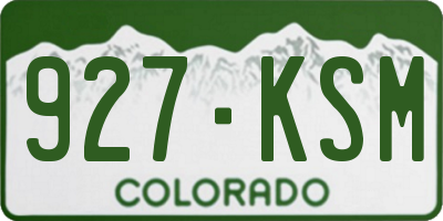 CO license plate 927KSM