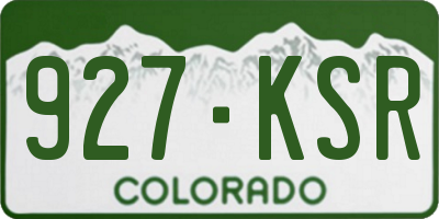 CO license plate 927KSR