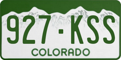 CO license plate 927KSS