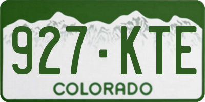 CO license plate 927KTE