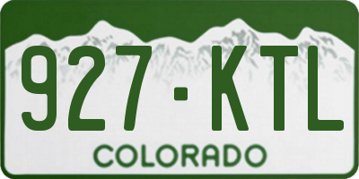 CO license plate 927KTL
