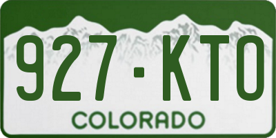 CO license plate 927KTO