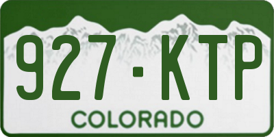 CO license plate 927KTP