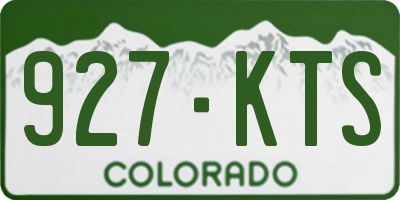 CO license plate 927KTS