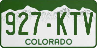 CO license plate 927KTV