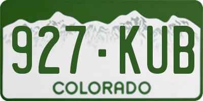 CO license plate 927KUB