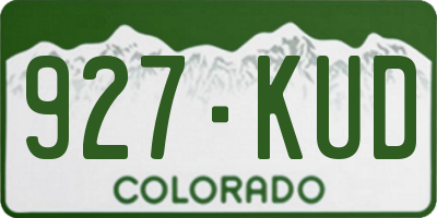 CO license plate 927KUD