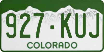 CO license plate 927KUJ